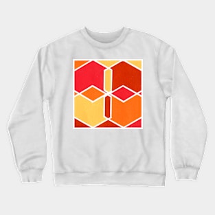 Inverted Orange Yellow Geometric Abstract Acrylic Painting I Crewneck Sweatshirt